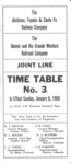 ATSF / D&RGW Joint Line Timetable No. 3