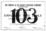D&RG Colorado Lines Second Division Timetable No 103