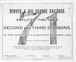 D&RG Colorado Lines Second & Third Divs Timetable No 71