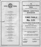 D&RGW Grand Junction Division Timetable No. 121