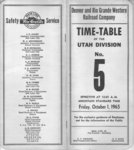 D&RGW Utah Division Employee Timetable 5