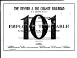 D&RG Colorado Lines Third Division Timetable No 101