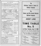 ATSF / D&RGW Joint Line Timetable 5