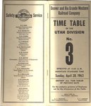 D&RGW Utah Division Timetable No. 3