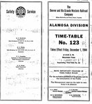 D&RGW Alamosa Division Timetable 123