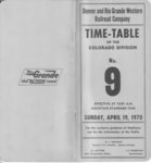 D&RGW Colorado Division Timetable 9