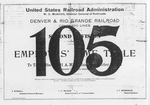 USRA/D&RG Colorado Lines Second Division Timetable No 105