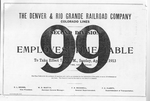 D&RG Colorado Lines Second Division Timetable No 99