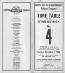 D&RGW Utah Division Timetable 4