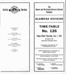 D&RGW Alamosa Division Timetable 126