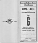D&RGW Colorado Division Employee Timetable 6