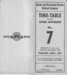 D&RGW Utah Division Employee Timetable 7