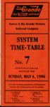 D&RGW System Timetable No. 7