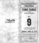 D&RGW Utah Division Timetable 9