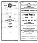 D&RGW Alamosa Division Timetable 120