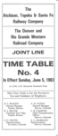 ATSF / D&RGW Joint Line Timetable No. 4